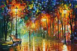 Leonid Afremov Stroll In The Fog