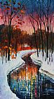 Leonid Afremov Winter Stream