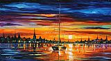 Leonid Afremov Calm Sunset