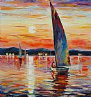 Sail Prints - Blue Sail by Leonid Afremov