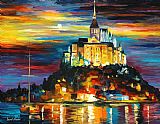 Leonid Afremov Castle Above The Harbor