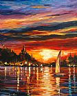 Leonid Afremov Castle By The Sea