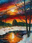Leonid Afremov December Winter Sunset