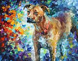 Leonid Afremov Dog - Commissioned Painting