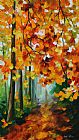 Leonid Afremov Foggy Forest