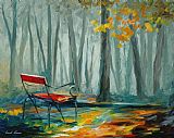 Leonid Afremov Lonely Bench