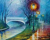 Leonid Afremov Misty Bridge