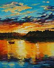 Leonid Afremov Reflections Of The Sunset