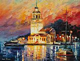 Leonid Afremov Romantic Harbor