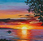 Leonid Afremov Romantic Sunset