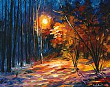 Leonid Afremov Shadows On Snow