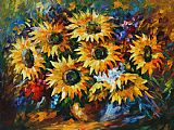 Leonid Afremov Sunflowers Arrangement