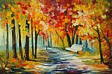 Leonid Afremov Sunny Bench
