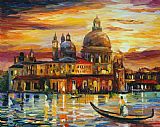 Leonid Afremov The Golden Skies Of Venice