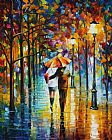 Leonid Afremov Under the red umbrella