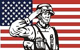 Collection 10 American soldier saluting flag