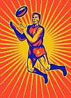 Collection 10 Aussie Rules Player Jumping Ball