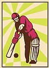 Collection 10 Cricket Sports Batsman Batting Retro