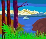 Sail Prints - Fishing Sail Boat Retro by Collection 10