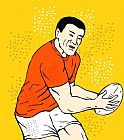 Collection 10 Japanese Rugby Player Passing Ball