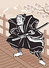 Collection 10 Japanese Samurai warrior sword on bridge