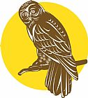 Collection 10 Owl on Branch Retro