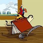 Cowboys Prints - Rodeo Cowboy Riding Book Retro by Collection 10