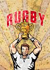 Collection 10 Rugby Player Raising Championship World Cup Trophy