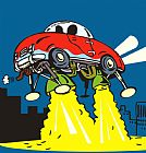 Collection 10 Space car taking off