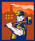 Collection 10 Worker With Sledgehammer