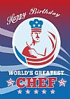 Collection 10 World's Greatest Chef Happy Birthday Greeting Card Poster