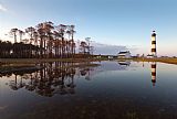 Lighthouses Prints - OBX Bodie Island Lighthouse Reflected by Collection 3