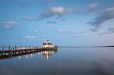 Lighthouses Prints - Roanoke Marshes OBX Lighthouse Blue Hour Dusk by Collection 3
