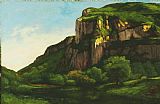 Courbet, Gustave Rocks at Mouthier painting