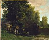 Courbet, Gustave The Edge of The Pool (au Bord De Letang) painting
