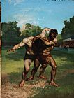 Courbet, Gustave The Wrestlers painting