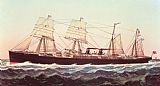 Currier and Ives Guion Line Steampship Arizona Of The Greyhound Fleet
