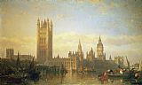 David Roberts New Palace of Westminster from the River Thames