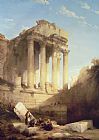 Column Paintings - Ruins of the Temple of Bacchus by David Roberts