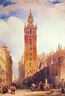 Tower Prints - The Moorish Tower at Seville, Called The Giralda by David Roberts