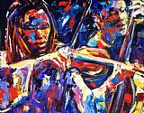 Jazz Unit Prints - Strings Of Jazz by Debra Hurd