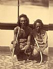 Despoineta (portrait of Two Native Men Sitting on a Boat Holding Long Curved Sticks)