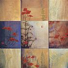 don li leger Poppy And Fern Nine Patch painting
