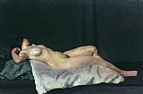 Female Figure Lying on Her Back by Dora Carrington