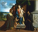 Holy Prints - The Holy Family, with The Young Saint John The Baptist, a Cat, And Two Donors by Dosso Dossi