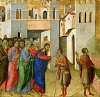 Portrait of a Young Man with Open Collar Paintings and Prints - Jesus Opens the Eyes of a Man Born Blind by Duccio di Buoninsegna