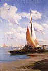 E Aubrey Hunt Fishing Craft With The Rivere Degli Schiavoni Venice