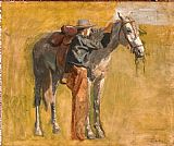 Cowboys Prints - Cowboy Study for Cowboys in The Badlands by Eadweard J. Muybridge