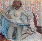 Impressionist Prints - After the Bath by Edgar Degas