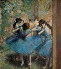 Edgar Degas Dancers in blue painting